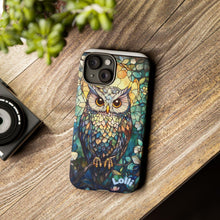 Load image into Gallery viewer, Stained Glass Owl Phone Case, Colorful Animal Print, Tough Dual Layer