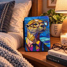 Load image into Gallery viewer, Stained Glass Otter Kindle Case ,Otter Artwork eReader Cover, Book Lover Gift. Kindle Accesories