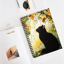 Load image into Gallery viewer, Black Cat Spiral Notebook ,Cute Black Kitty Journal for Cat Lovers, Back to School Gift, Stationery Supplies