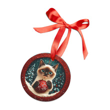 Load image into Gallery viewer, Grumpy Cat Christmas Ornament: Knitted Design Acrylic Holiday Decor