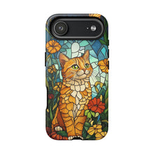 Load image into Gallery viewer, Ginger Cat Stained Glass Phone Case, Protective Art Design