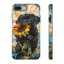 Load image into Gallery viewer, Black Pug Sunflower Tough Phone Case: Dog Lover Gift