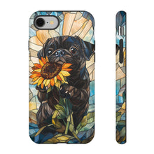 Load image into Gallery viewer, Black Pug Sunflower Tough Phone Case: Dog Lover Gift