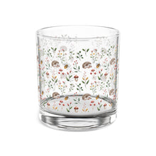 Load image into Gallery viewer, Woodland Hedgehog Floral Rocks Glass, 10oz