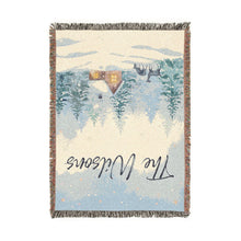 Load image into Gallery viewer, Christmas Woven Blanket – Snowy Cabin Design