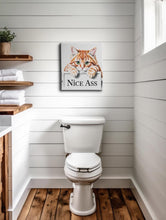 Load image into Gallery viewer, Funny Ginger Cat Acrylic Wall Art, Toilet Decor, Animal Lover Gift, Peeking Cat Decor