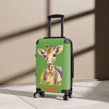 Load image into Gallery viewer, Giraffe Print Kids Suitcase, Personalized Travel Bag
