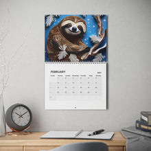 Load image into Gallery viewer, Sloth Calendar 2027, Cute Sloth Wall Calendar, Sloth Lover Gift, Funny Animal Calendar, Wildlife Calendar, Christmas Gift