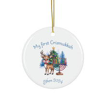 Load image into Gallery viewer, Christmukkah Ceramic Ornament
