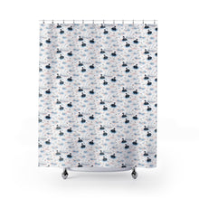 Load image into Gallery viewer, Black Swan Pattern Shower Curtain | Watercolor Swan Bathroom Decor