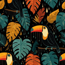Load image into Gallery viewer, Tropical Toucan Shower Curtain, Vibrant Jungle Bathroom Decor