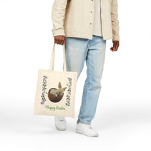 Load image into Gallery viewer, Easter Bunny Cotton Canvas Tote Bag: Spring Holiday Carryall