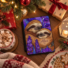 Load image into Gallery viewer, Sloth Kindle Case , Floral Animal Ebook Cover, Personalized Ebook, Gift For Animal Lover, Kindle Sleeve, Animal Kindle