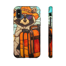 Load image into Gallery viewer, Stained Glass Raccoon Phone Case: Vacation Animal Lover Gift