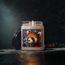 Load image into Gallery viewer, Red Panda Stained Glass Candle, Animal Lover Gift