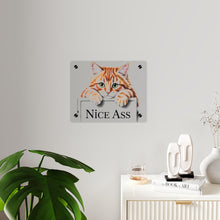 Load image into Gallery viewer, Funny Ginger Cat Acrylic Wall Art, Toilet Decor, Animal Lover Gift, Peeking Cat Decor