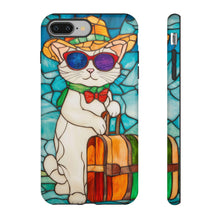 Load image into Gallery viewer, Stained Glass Cat Phone Case: Vacation Animal Design