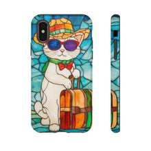 Load image into Gallery viewer, Stained Glass Cat Phone Case: Vacation Animal Design