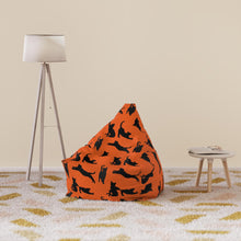 Load image into Gallery viewer, Orange Cat Design Bean Bag Chair: Stylish Floor Cushion, Pet Lover Decor