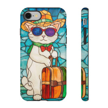 Load image into Gallery viewer, Stained Glass Cat Phone Case: Vacation Animal Design