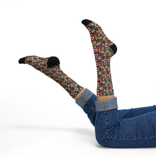 Load image into Gallery viewer, Patchwork Christmas Socks – Holiday Quilt Pattern Socks