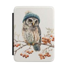 Load image into Gallery viewer, Personalized Winter Owl Kindle Case, Cozy Owl eReader Cover, Book Lover Gift, Animal Kindle
