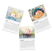 Load image into Gallery viewer, Axolotl Calendar 2027, Cute Axolotl Wall Calendar, Axolotl Lover Gift, Kawaii Animal Calendar, Cute Amphibian Gift, Christmas Gift