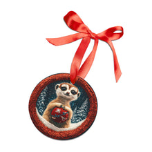 Load image into Gallery viewer, Meerkat Christmas Ornament, Knitted Digital Design, Animal Lover Holiday Decor