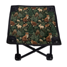 Load image into Gallery viewer, Camping Stool woodland animals, Fathers Day Gift, Beach Accesories, Fishing Gear, Outdoor Furniture, Gift For Dad or Grandpa, For Cat Lovers