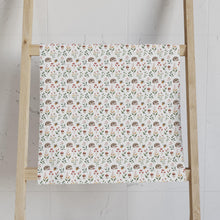 Load image into Gallery viewer, Tiny Floral Hedgehog Hand Towel | Delicate Botanical Print