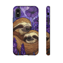Load image into Gallery viewer, Stained Glass Cute Sloth Couple Phone Case
