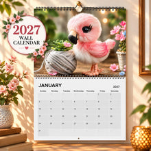 Load image into Gallery viewer, Flamingo Calendar 2027, Pink Flamingo Wall Calendar, Tropical Bird Art