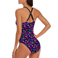 Load image into Gallery viewer, Colorful Fish Polyester One Piece Swimsuit