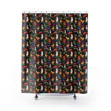 Load image into Gallery viewer, Penguins and Ducks Shower Curtain – Whimsical Kids Bathroom Decor
