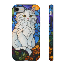 Load image into Gallery viewer, Stained Glass Style White Persian Cat Phone Case
