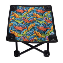Load image into Gallery viewer, Colorful Fish Pattern Oxford Camping Stool, Portable Foldable Lightweight Seat, Compact Travel Fishing Stool, outdoor furniture,Camping Gear