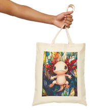 Load image into Gallery viewer, Axolotl Mosaic Art Cotton Canvas Tote Bag | Colorful Amphibian Pattern