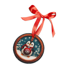 Load image into Gallery viewer, Penguin Christmas Ornament: Knitted Design Acrylic Holiday Decor