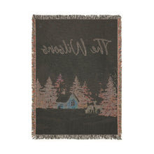 Load image into Gallery viewer, Christmas Woven Blanket – Snowy Cabin Design