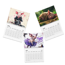 Load image into Gallery viewer, Pig Calendar 2027, Cute Pig Wall Calendar, Funny Pig Art, Pig Lover Gift, Farm Animal Calendar