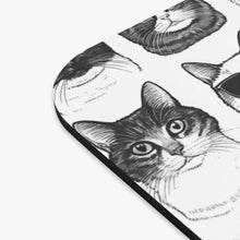 Load image into Gallery viewer, Black and White Cats Mouse Pad, Kitten Lover Desk Decor
