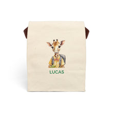 Load image into Gallery viewer, Personalized Animal Cotton Canvas Lunch Bag, Kids Back to School Gift