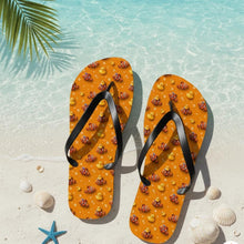 Load image into Gallery viewer, Orange Flip Flops – Rubber Duck Clown Fish Design