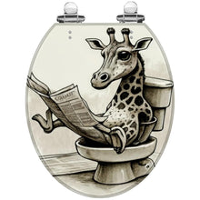 Load image into Gallery viewer, Funny Giraffe Toilet Seat: Humorous Resin Bathroom Decor, Housewarming gift for new home, Gift for animal lovers, unique xmas gift