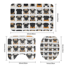 Load image into Gallery viewer, Pug Bathroom Set,Waterproof Shower Curtain & Flannel Rugs