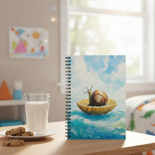 Load image into Gallery viewer, Snail Spiral Notebook – Animal Art Journal – Ruled Pages