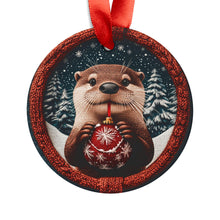 Load image into Gallery viewer, Cute Otter Christmas Ornament: Acrylic Holiday Tree Decoration
