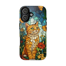 Load image into Gallery viewer, Ginger Cat Stained Glass Phone Case, Protective Art Design