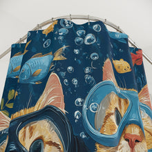 Load image into Gallery viewer, Scuba Diving Cats Shower Curtains | Funny Cat Bathroom Decor