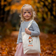 Load image into Gallery viewer, Personalized Halloween Tote Bag: Custom Name Canvas Candy Bag